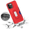 Ultra Rugged Hybrid Kickstand Case with Card Slot and Belt Clip Holster for iPhone 15 Pro Max - Red