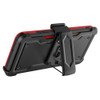 Ultra Rugged Hybrid Kickstand Case with Card Slot and Belt Clip Holster for iPhone 15 Pro Max - Red