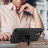 Ultra Rugged Hybrid Kickstand Case with Card Slot and Belt Clip Holster for iPhone 15 - Black