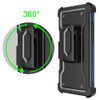 Ultra Rugged Hybrid Kickstand Case with Card Slot and Belt Clip Holster for iPhone 15 - Blue