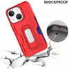 Ultra Rugged Hybrid Kickstand Case with Card Slot and Belt Clip Holster for iPhone 15 - Red