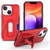 Ultra Rugged Hybrid Kickstand Case with Card Slot and Belt Clip Holster for iPhone 15 - Red