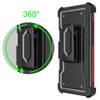 Ultra Rugged Hybrid Kickstand Case with Card Slot and Belt Clip Holster for iPhone 15 - Red