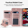 Extra Series Essential Leather Wallet Stand Case for iPhone 15 Pro - Rose Gold