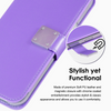 Extra Series Essential Leather Wallet Stand Case for iPhone 15 Plus - Purple