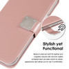 Extra Series Essential Leather Wallet Stand Case for iPhone 15 Plus - Rose Gold