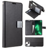 Extra Series Essential Leather Wallet Stand Case for iPhone 15 - Black