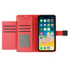 Extra Series Essential Leather Wallet Stand Case for iPhone 15 - Red