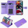Extra Series Essential Leather Wallet Stand Case for iPhone 15 - Purple
