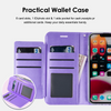 Extra Series Essential Leather Wallet Stand Case for iPhone 15 - Purple