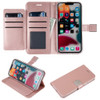 Extra Series Essential Leather Wallet Stand Case for iPhone 15 - Rose Gold