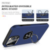 360 Rotating Ring Grip Hybrid Case for iPhone 15 Pro Max - Blue