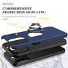 360 Rotating Ring Grip Hybrid Case for iPhone 15 Pro Max - Blue