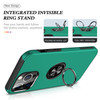 360 Rotating Ring Grip Hybrid Case for iPhone 15 Pro Max - Green