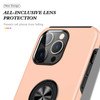 360 Rotating Ring Grip Hybrid Case for iPhone 15 Pro Max - Rose Gold