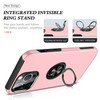 360 Rotating Ring Grip Hybrid Case for iPhone 15 Pro - Pink