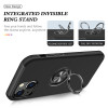 360 Rotating Ring Grip Hybrid Case for iPhone 15 - Black