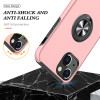 360 Rotating Ring Grip Hybrid Case for iPhone 15 - Pink
