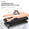 360 Rotating Ring Grip Hybrid Case for iPhone 15 - Rose Gold