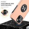 360 Rotating Ring Grip Hybrid Case for iPhone 15 - Rose Gold
