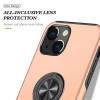 360 Rotating Ring Grip Hybrid Case for iPhone 15 - Rose Gold