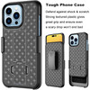 Shell Holster Kickstand Case with Spring Belt Clip for iPhone 15 Pro Max - Black