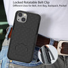 Shell Holster Kickstand Case with Spring Belt Clip for iPhone 15 - Black