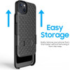 Shell Holster Kickstand Case with Spring Belt Clip for iPhone 15 - Black