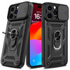 Elite Series Hybrid Case with Ring Grip and Camera Lens Cover for iPhone 15 Pro Max - Black
