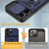 Elite Series Hybrid Case with Ring Grip and Camera Lens Cover for iPhone 15 Pro Max - Blue
