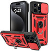 Elite Series Hybrid Case with Ring Grip and Camera Lens Cover for iPhone 15 Pro Max - Red