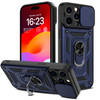 Elite Series Hybrid Case with Ring Grip and Camera Lens Cover for iPhone 15 Pro - Blue