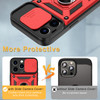 Elite Series Hybrid Case with Ring Grip and Camera Lens Cover for iPhone 15 Pro - Red