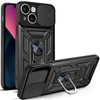 Elite Series Hybrid Case with Ring Grip and Camera Lens Cover for iPhone 15 Plus - Black