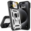 Elite Series Hybrid Case with Ring Grip and Camera Lens Cover for iPhone 15 - Silver