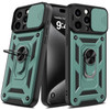 Elite Series Hybrid Case with Ring Grip and Camera Lens Cover for iPhone 15 - Green
