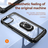 Tough Shield Snap-on Transparent Case with Ring Grip for iPhone 15 - Black