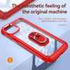 Tough Shield Snap-on Transparent Case with Ring Grip for iPhone 15 - Red