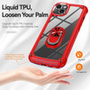 Tough Shield Snap-on Transparent Case with Ring Grip for iPhone 15 - Red