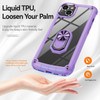 Tough Shield Snap-on Transparent Case with Ring Grip for iPhone 15 - Purple