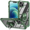 Tough Shield Snap-on Transparent Case with Ring Grip for iPhone 15 - Green