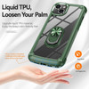 Tough Shield Snap-on Transparent Case with Ring Grip for iPhone 15 - Green