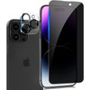 Privacy Tempered Glass Screen Protector + Camera Lens Protector for iPhone 15 Pro