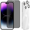 Privacy Tempered Glass Screen Protector + Camera Lens Protector for iPhone 15