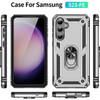 Military Grade Hybrid Case with Ring Grip for Samsung Galaxy S23 FE - Silver