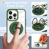 Tough Shield Crystal Case with MagSafe Ring Holder for iPhone 15 Pro Max - Green