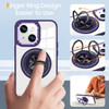 Tough Shield Crystal Case with MagSafe Ring Holder for iPhone 15 - Purple