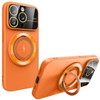 Fit TPU Case with MagSafe Ring Holder and Camera Lens Protector for iPhone 15 Pro - Orange