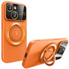 Fit TPU Case with MagSafe Ring Holder and Camera Lens Protector for iPhone 15 Plus - Orange
