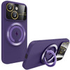 Fit TPU Case with MagSafe Ring Holder and Camera Lens Protector for iPhone 15 Plus - Purple